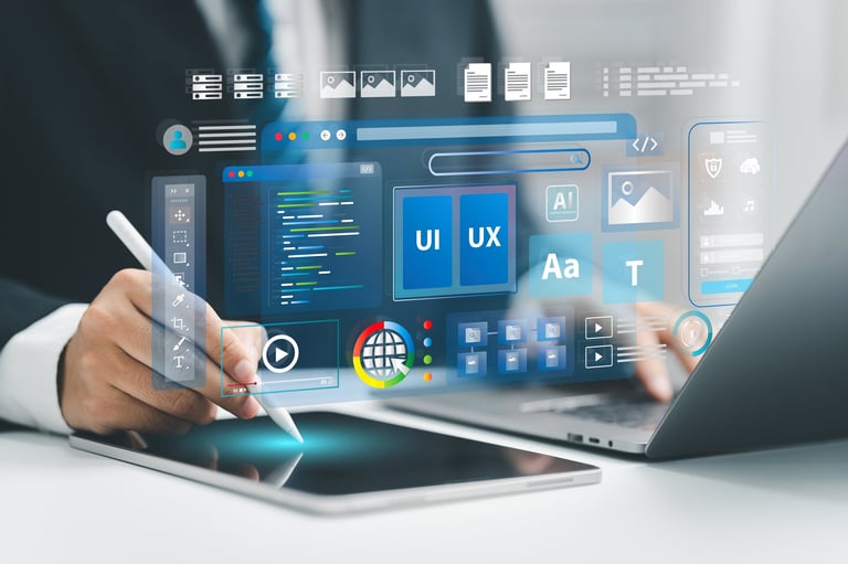 Web development and coding concept
